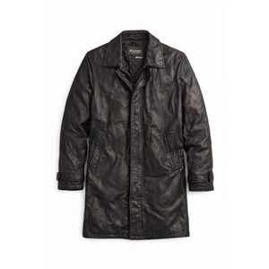 Wilsons Leather Mens Black Trench Coat 3M Thinsulate Insulated Lined